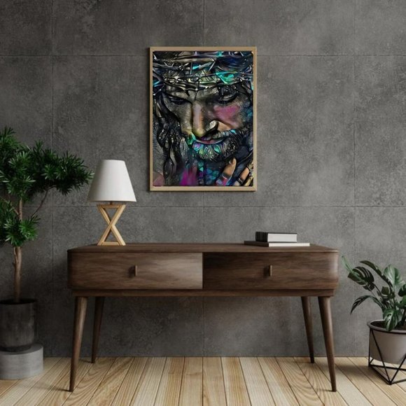 Festive Vibes Unleashed: Colorful Portrait Canvas Wall Art - Picture 5 of 7